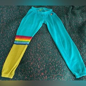 ‼️RARE‼️🎸AVIATOR NATION🎸🔥7 Stripe Rnbow Sweatpants💚matching swtshrt in closet-XS